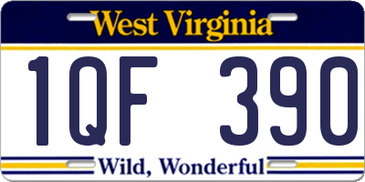 WV license plate 1QF390