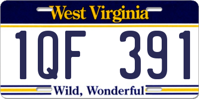 WV license plate 1QF391