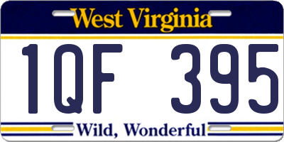 WV license plate 1QF395