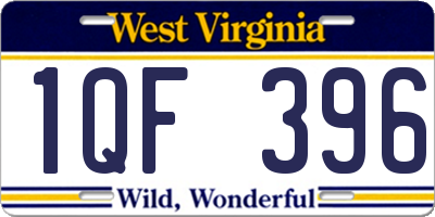 WV license plate 1QF396
