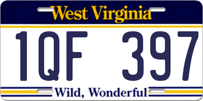 WV license plate 1QF397