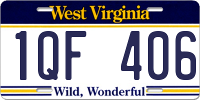 WV license plate 1QF406