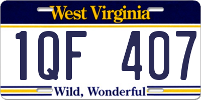 WV license plate 1QF407