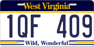 WV license plate 1QF409