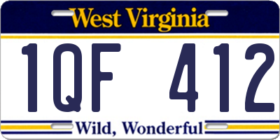 WV license plate 1QF412