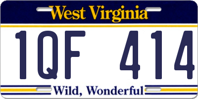 WV license plate 1QF414
