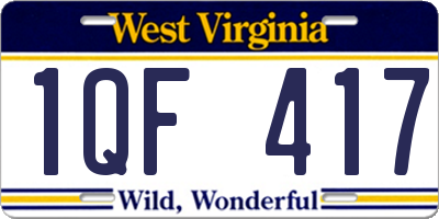 WV license plate 1QF417
