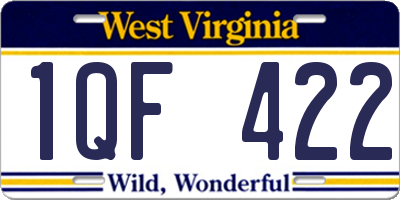 WV license plate 1QF422