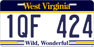WV license plate 1QF424