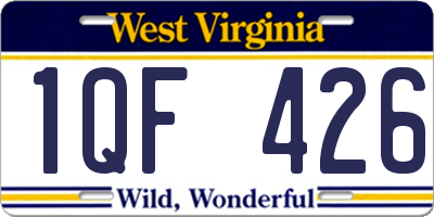 WV license plate 1QF426