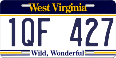 WV license plate 1QF427