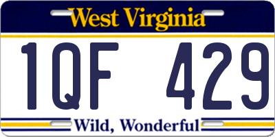 WV license plate 1QF429