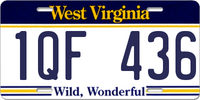 WV license plate 1QF436