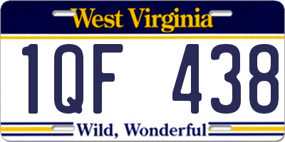 WV license plate 1QF438