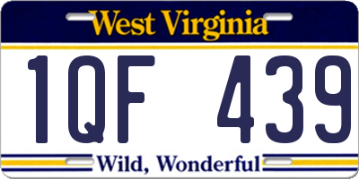 WV license plate 1QF439