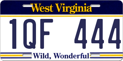 WV license plate 1QF444