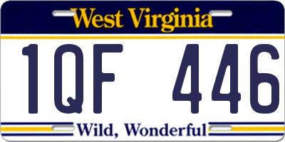 WV license plate 1QF446