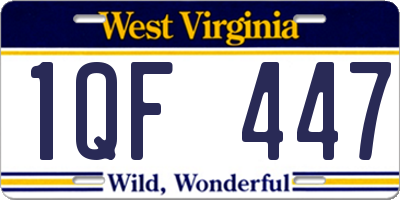 WV license plate 1QF447