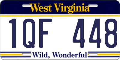 WV license plate 1QF448