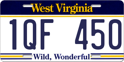 WV license plate 1QF450