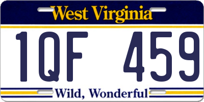 WV license plate 1QF459