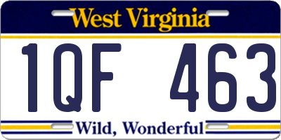 WV license plate 1QF463
