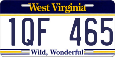 WV license plate 1QF465