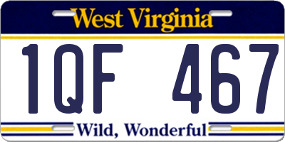 WV license plate 1QF467