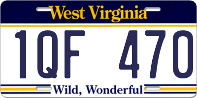WV license plate 1QF470