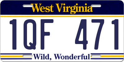 WV license plate 1QF471
