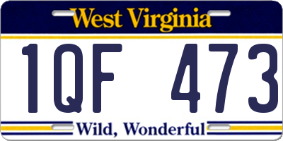 WV license plate 1QF473