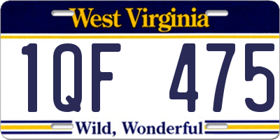 WV license plate 1QF475