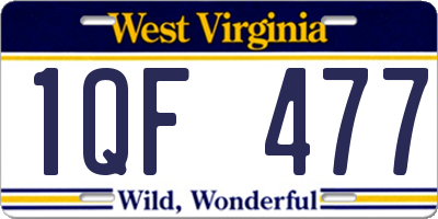 WV license plate 1QF477