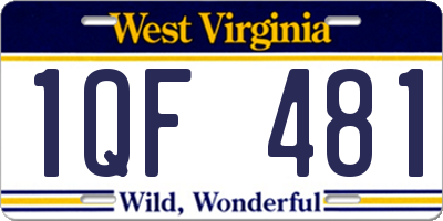 WV license plate 1QF481