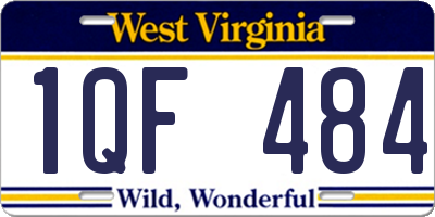 WV license plate 1QF484