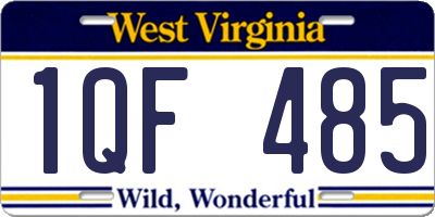 WV license plate 1QF485