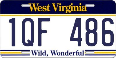 WV license plate 1QF486