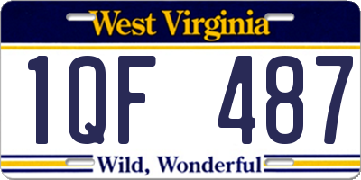 WV license plate 1QF487