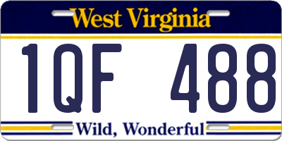 WV license plate 1QF488