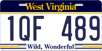 WV license plate 1QF489