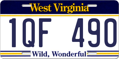 WV license plate 1QF490