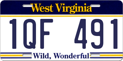 WV license plate 1QF491