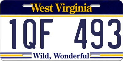 WV license plate 1QF493