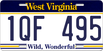 WV license plate 1QF495