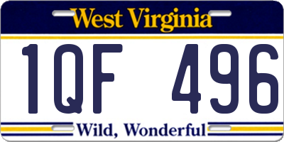 WV license plate 1QF496