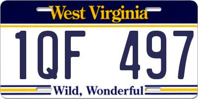 WV license plate 1QF497