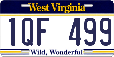 WV license plate 1QF499