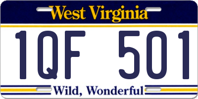 WV license plate 1QF501