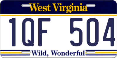 WV license plate 1QF504