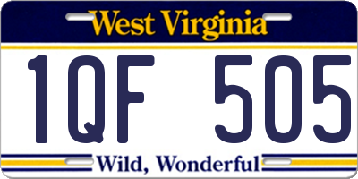 WV license plate 1QF505